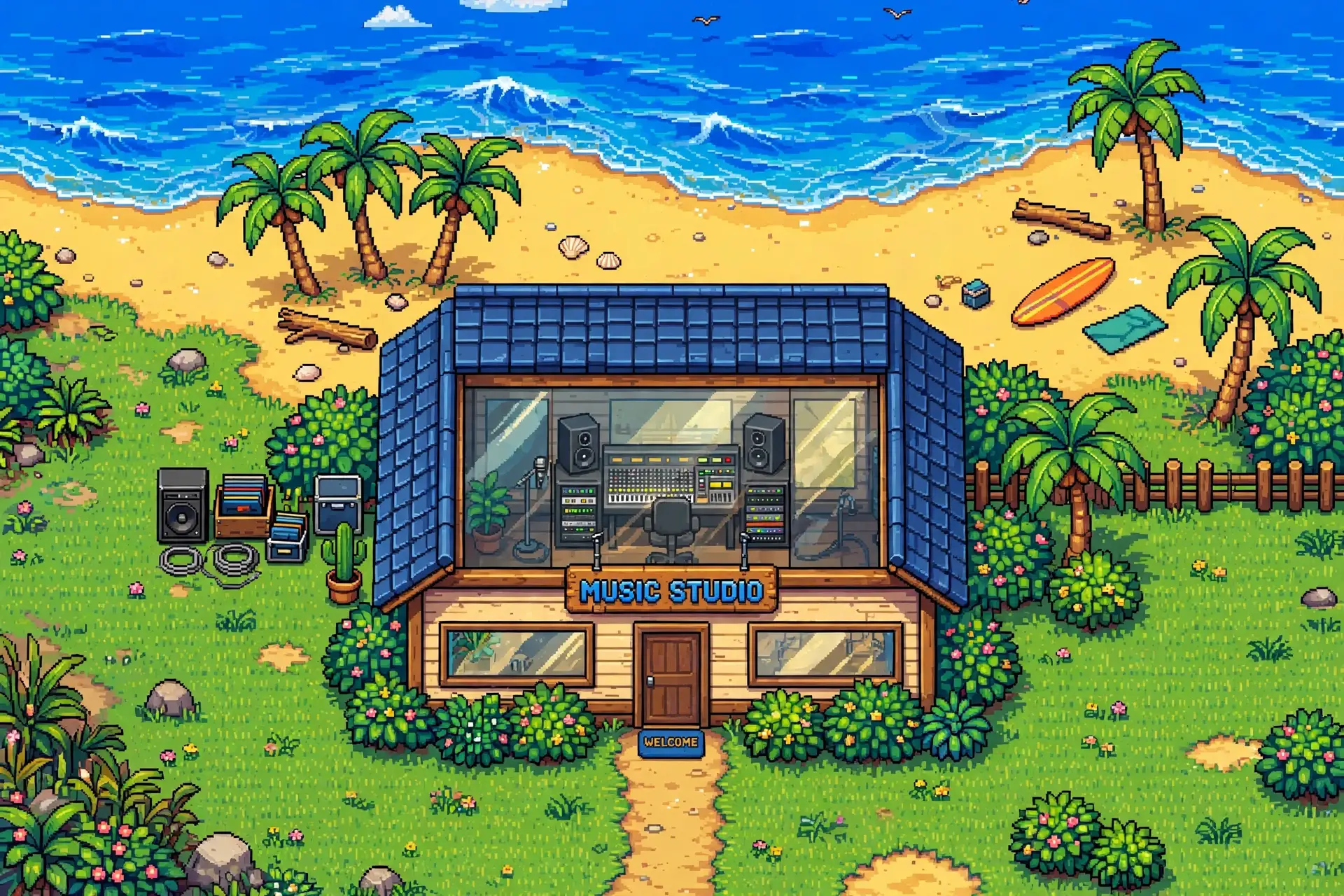 The beach