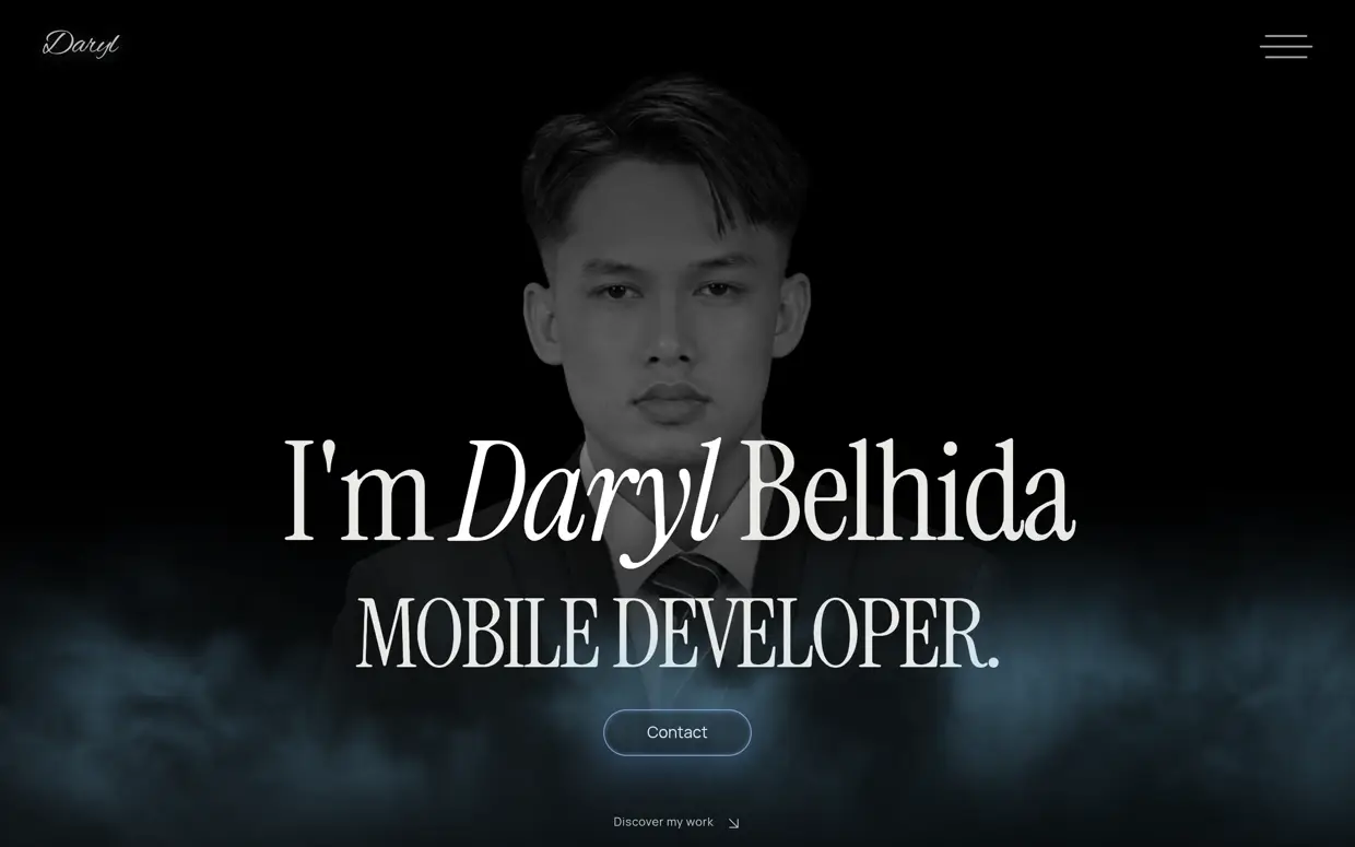 Screenshot: Daryl Belhida's portfolio homepage