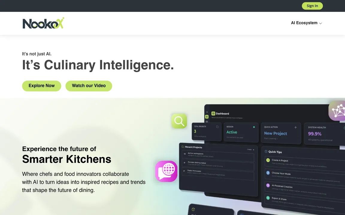 Screenshot: the Nooko dashboard, where SmartScan's receipt scanning lives