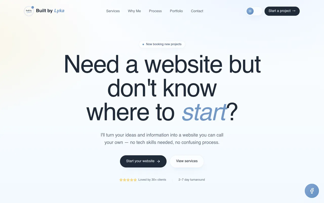 Screenshot: the Built By Lyka homepage