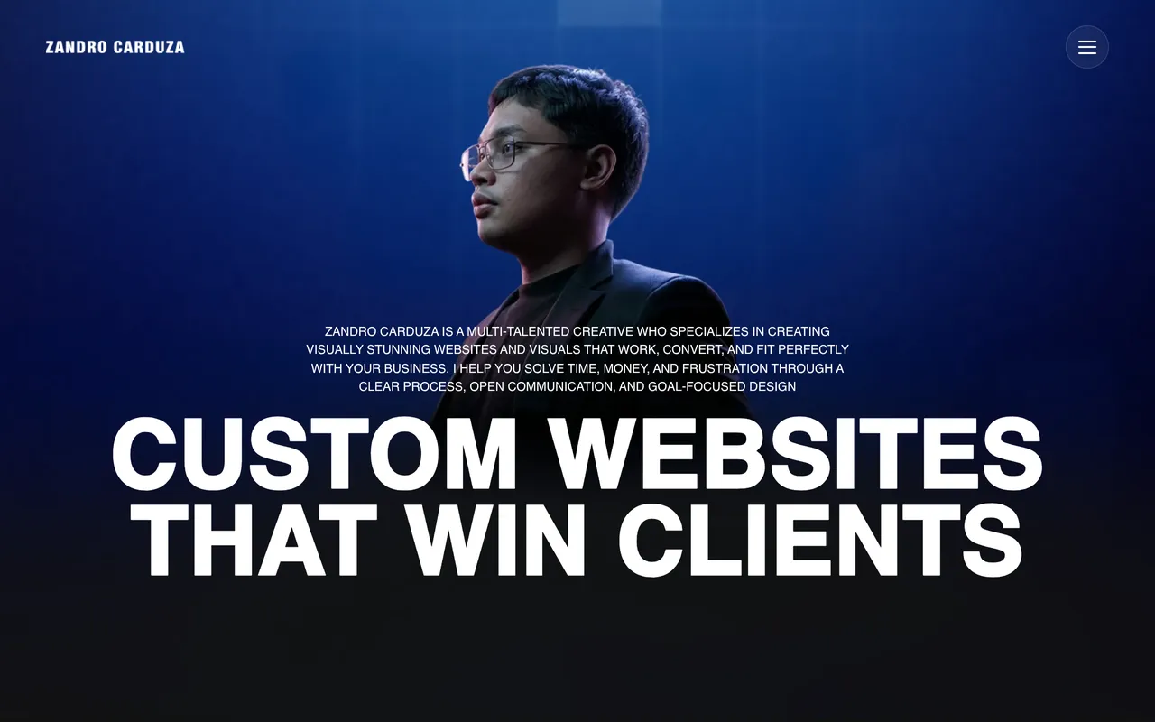 Screenshot: Zandro Carduza's website homepage