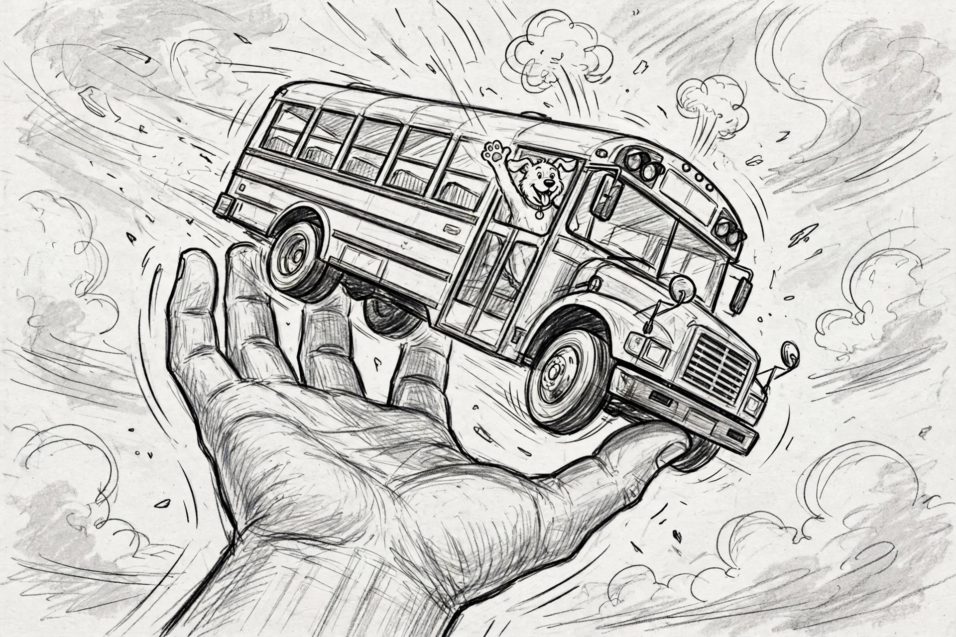 Sketch: the giant hand catch