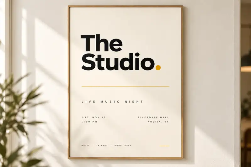 The Studio concert poster mockup
