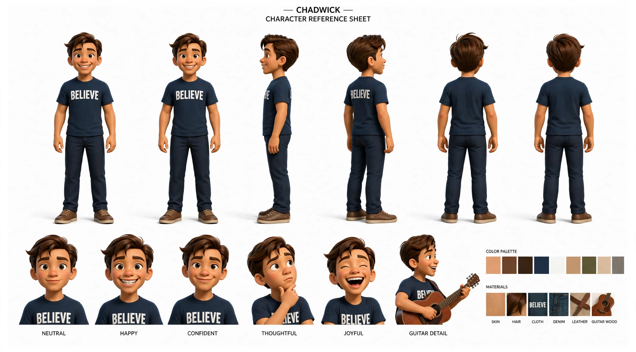 Chadwick character reference sheet