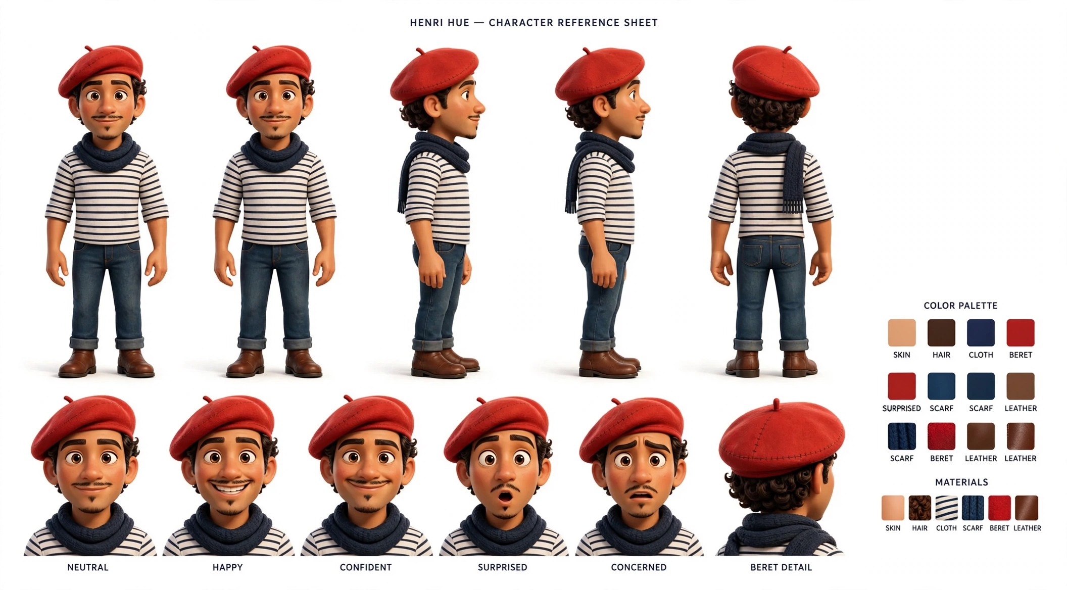 Henri Hue character reference sheet