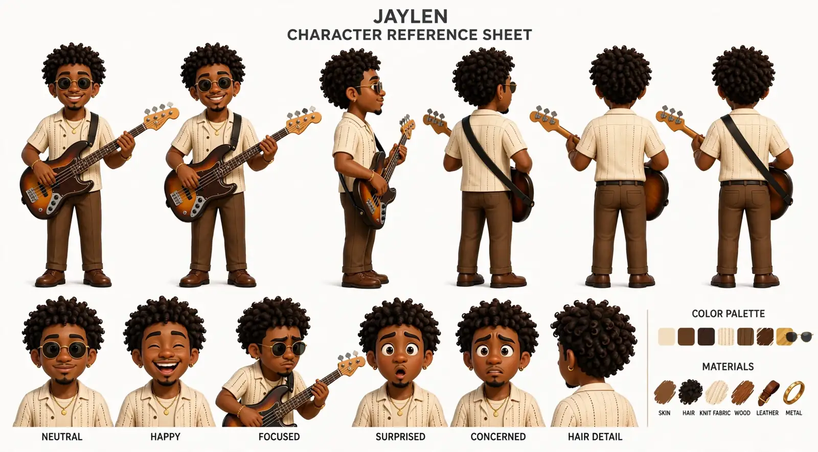 Jaylen character reference sheet