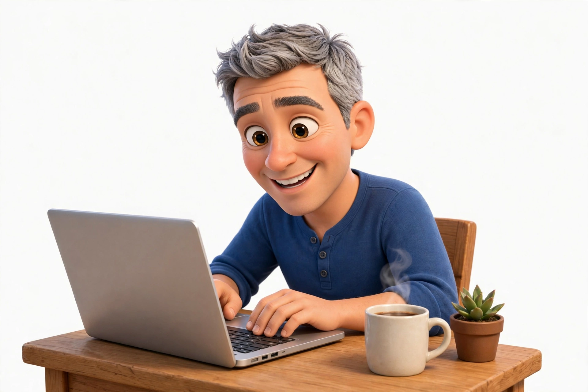Dave at his laptop, creating the Studio Universe