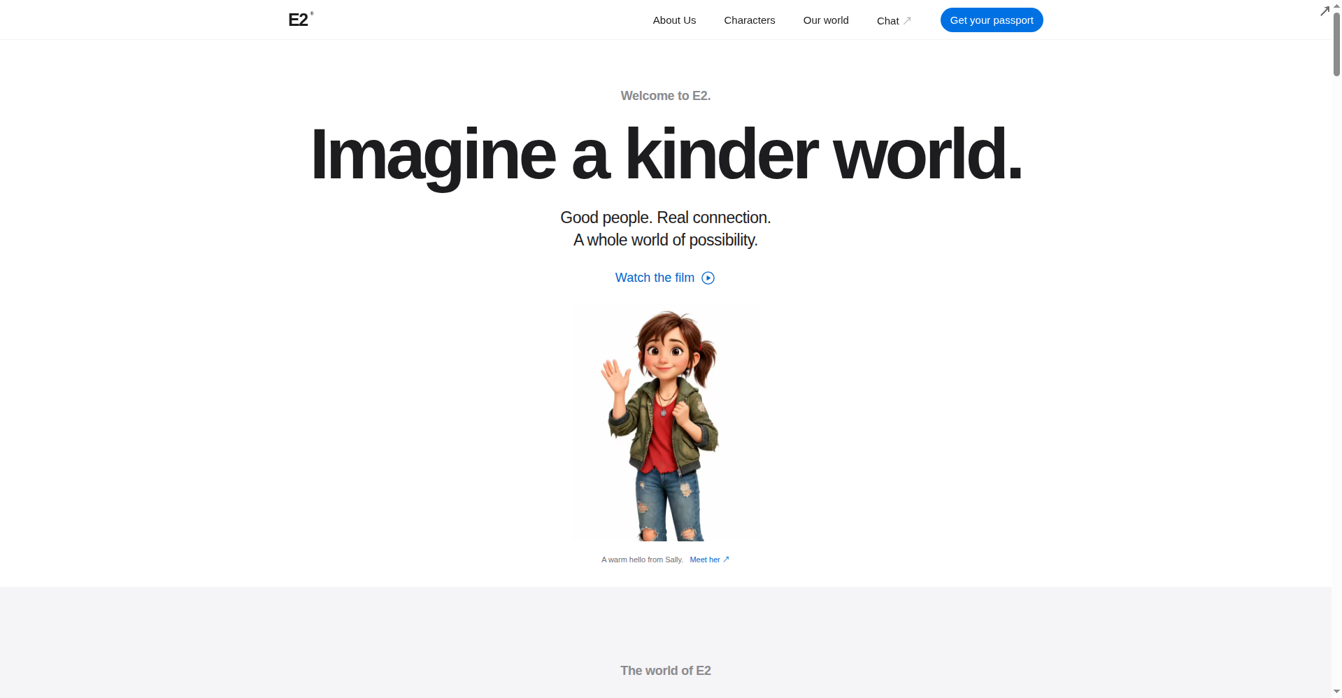 E2 homepage: Imagine a kinder world