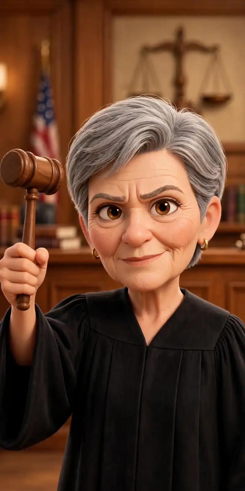 Judge Tootie, Pixar-style portrait