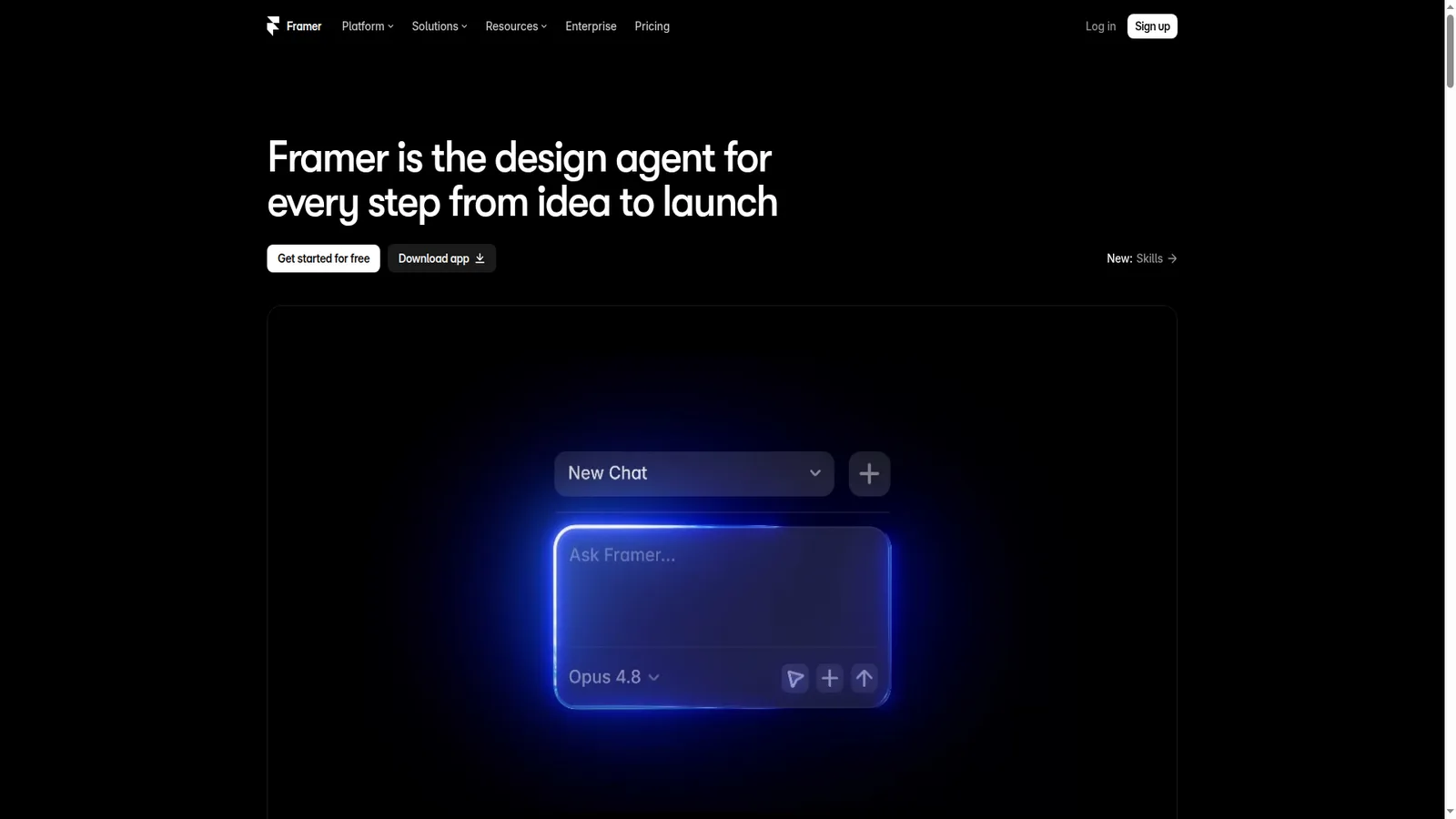 Framer website screenshot