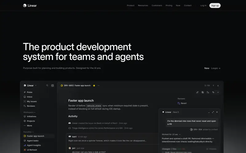 Linear website screenshot