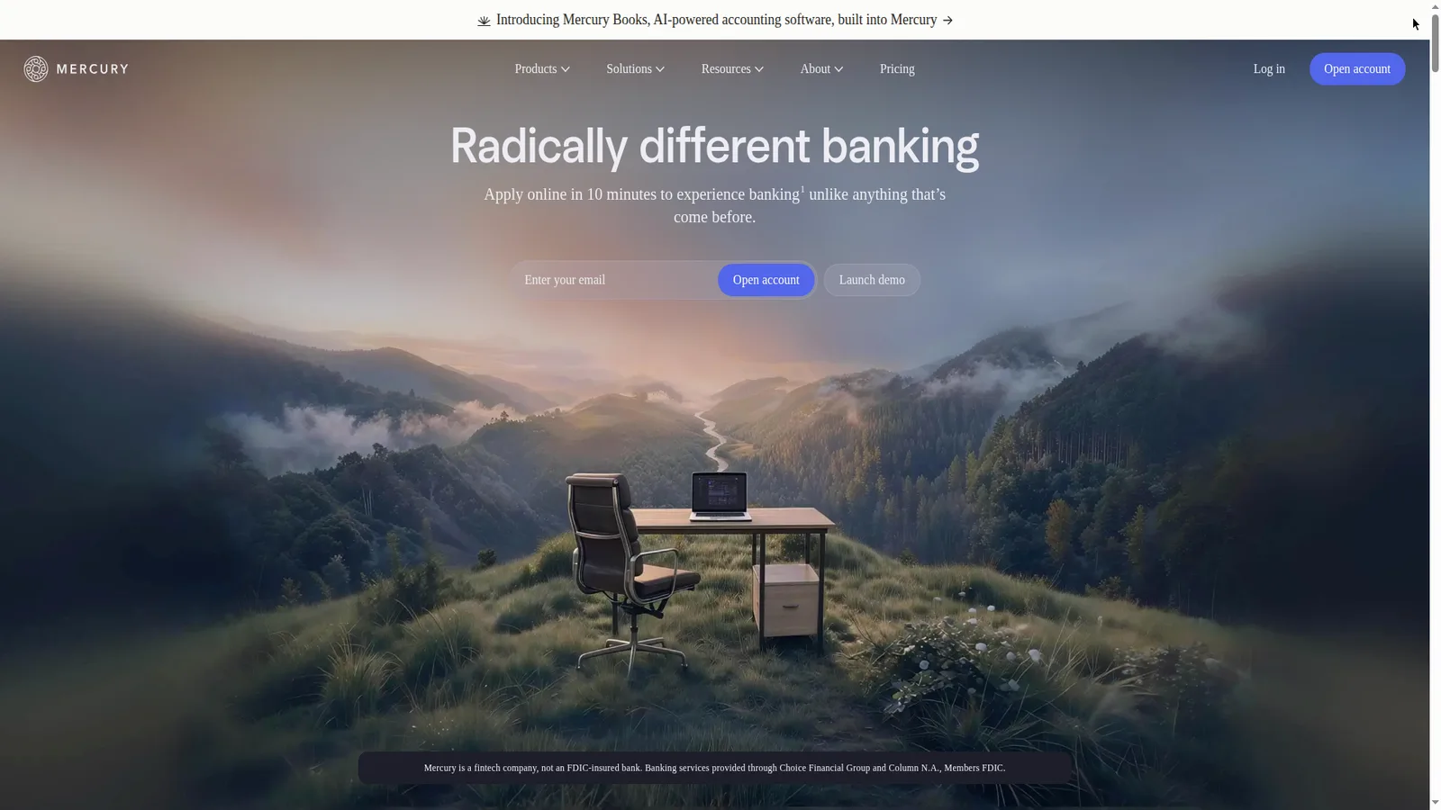 Mercury website screenshot