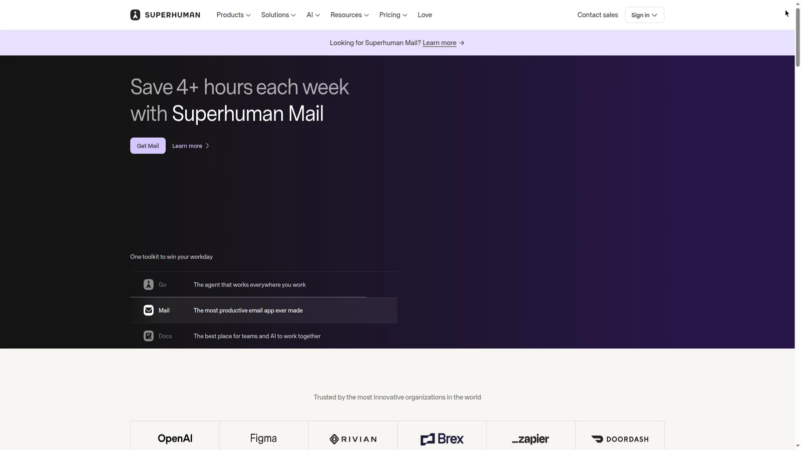 Superhuman website screenshot