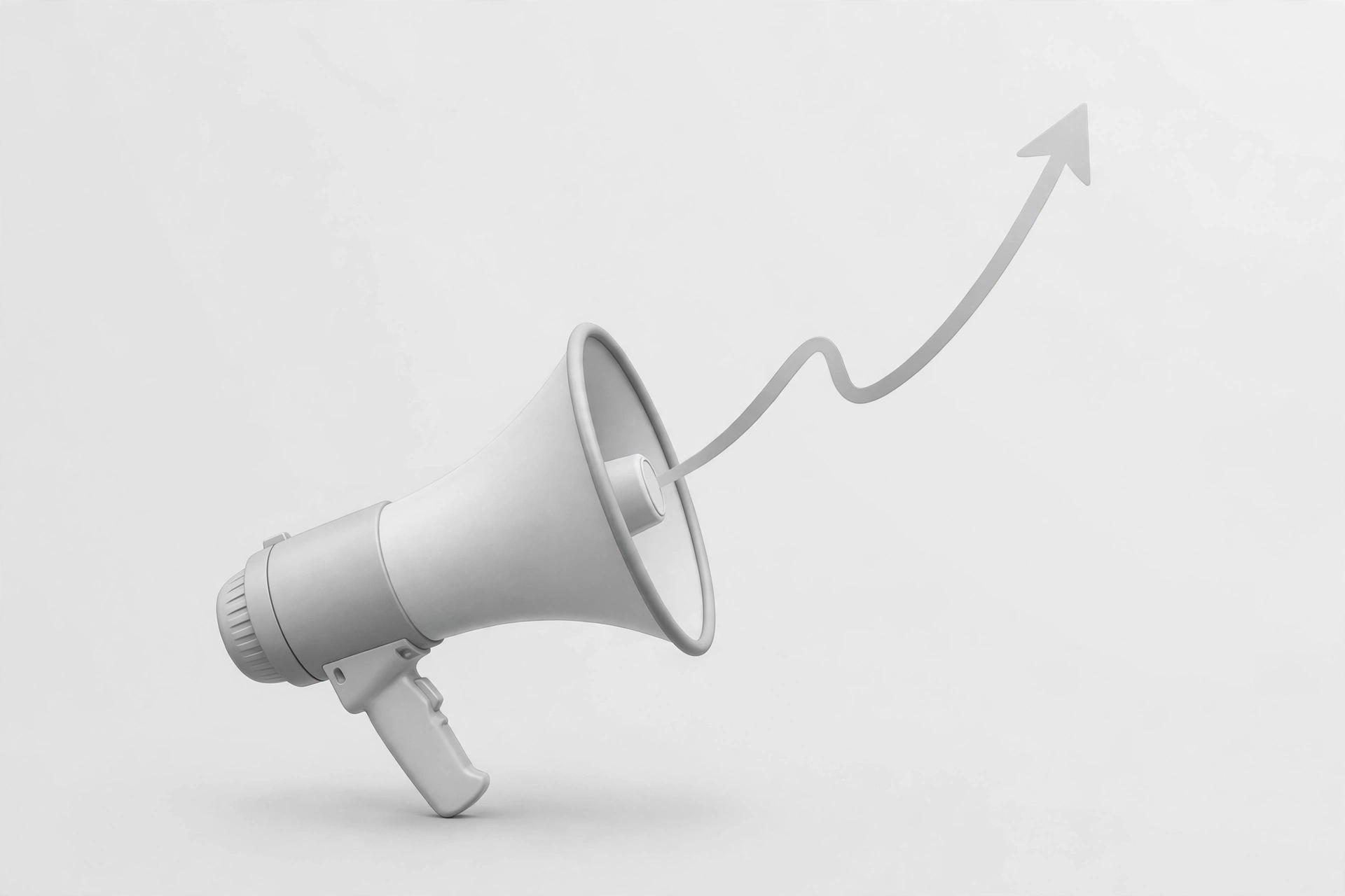 Minimal grey megaphone illustration