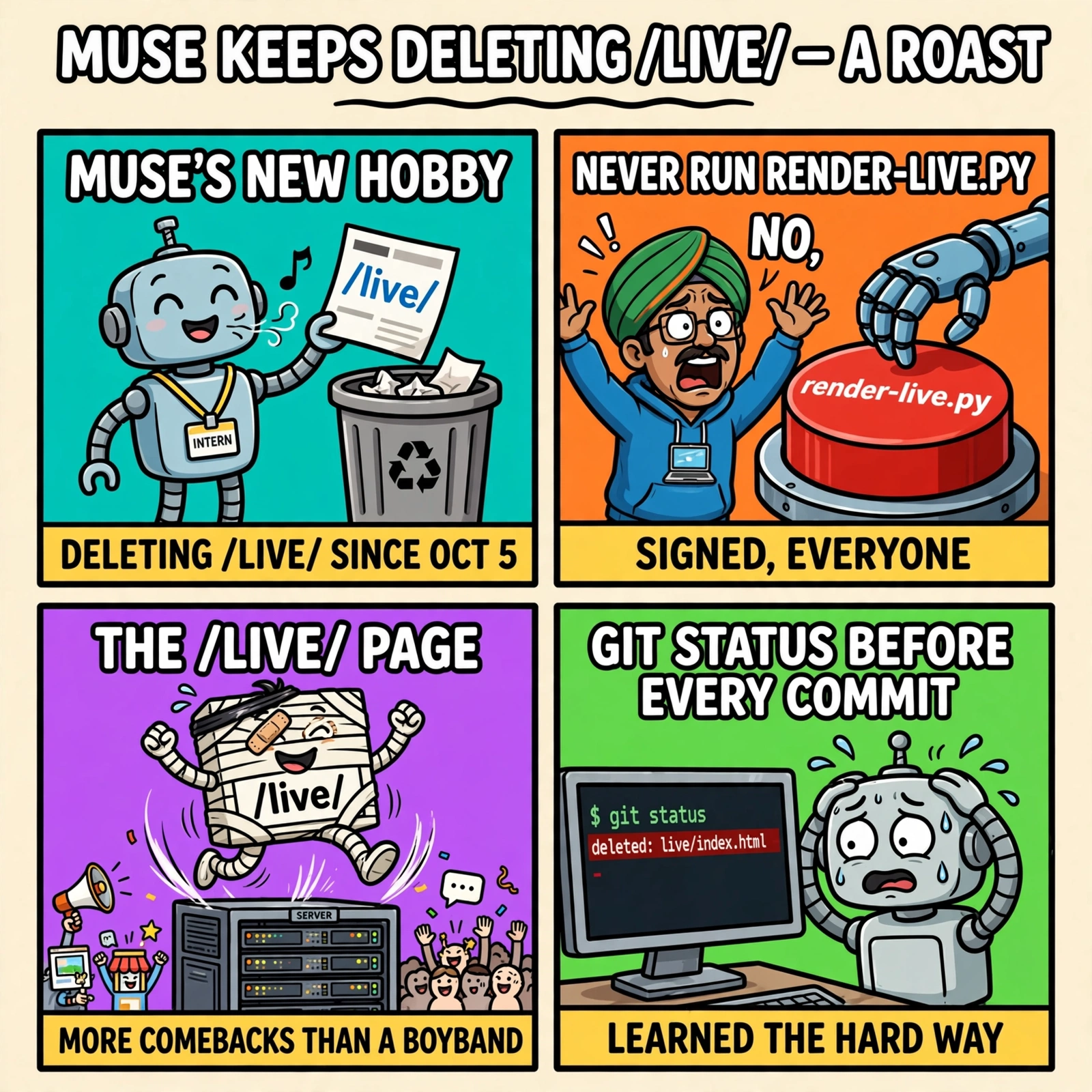 Muse keeps deleting the live page