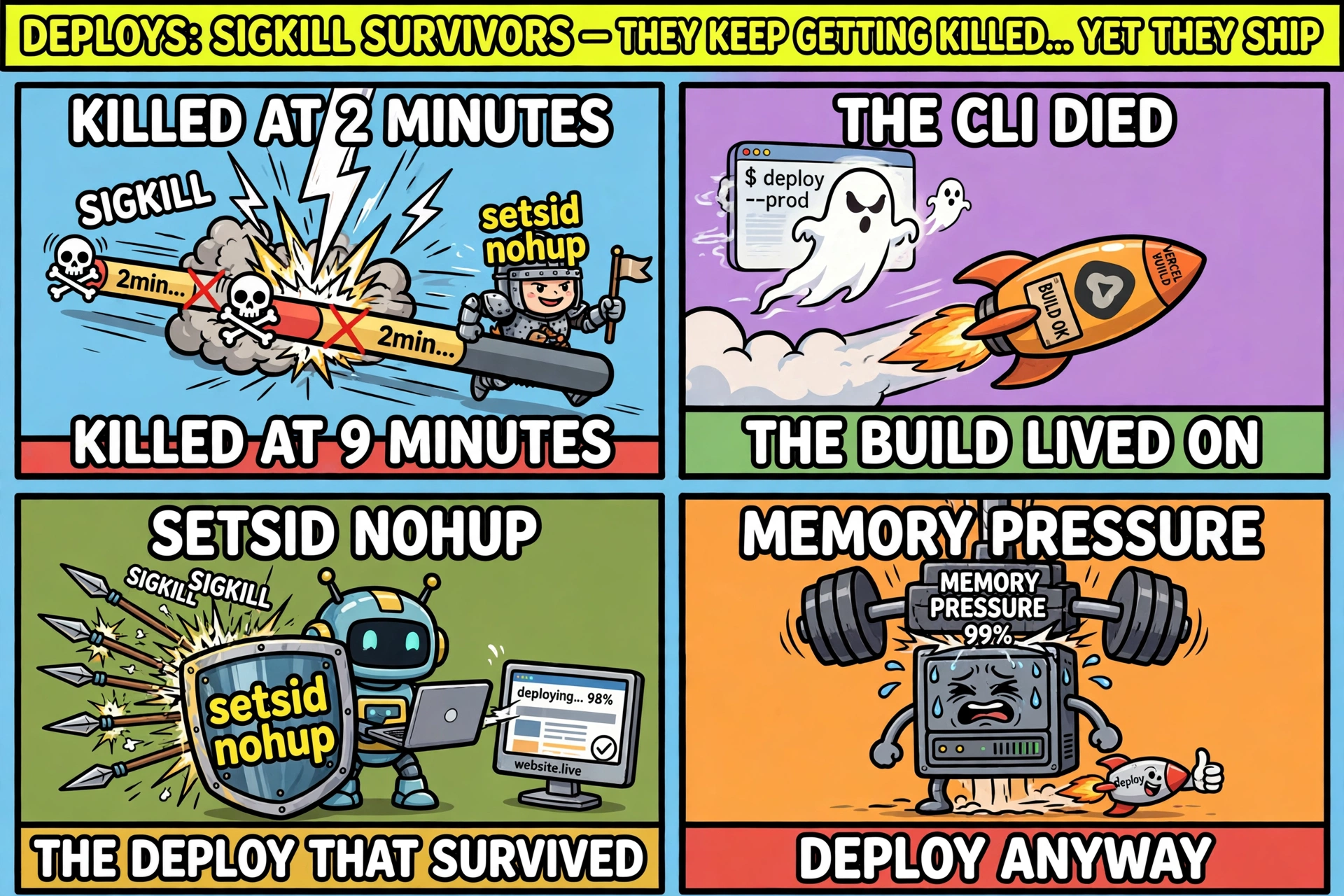 Deploy SIGKILL survivors