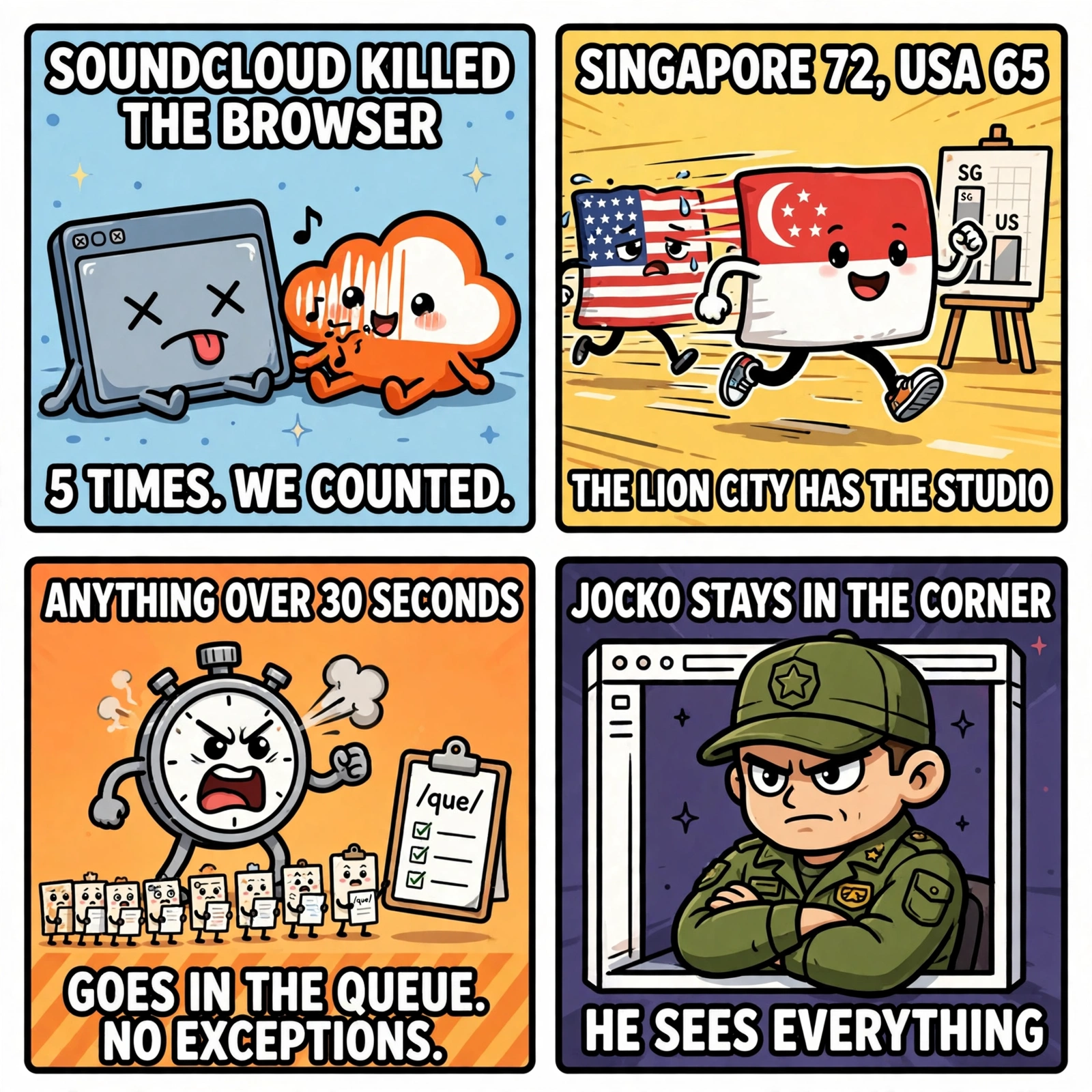 Grab bag: SoundCloud, Singapore, Jocko