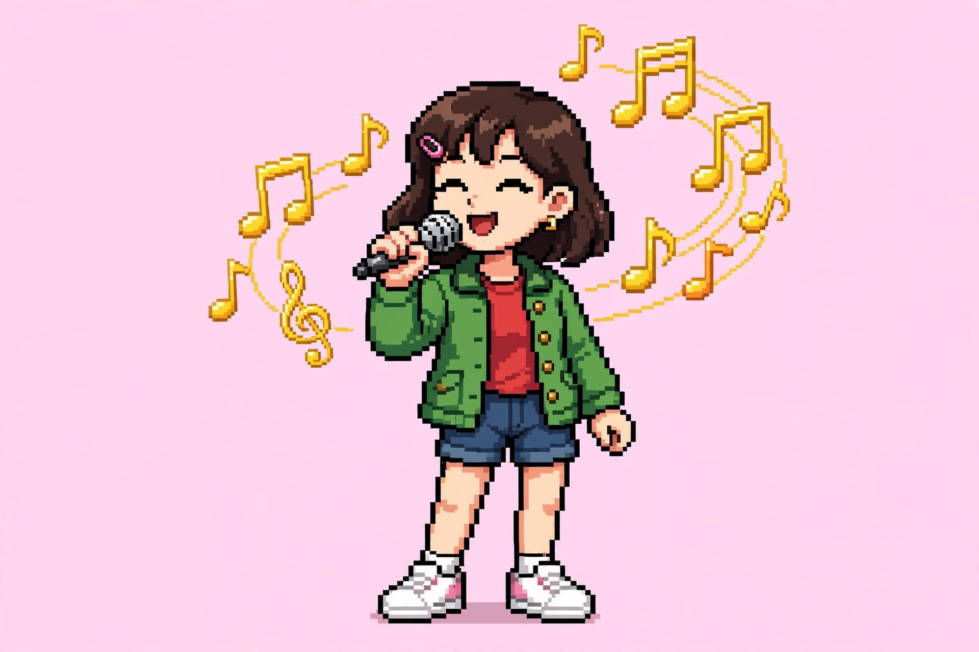 Sally as a 16-bit singer character