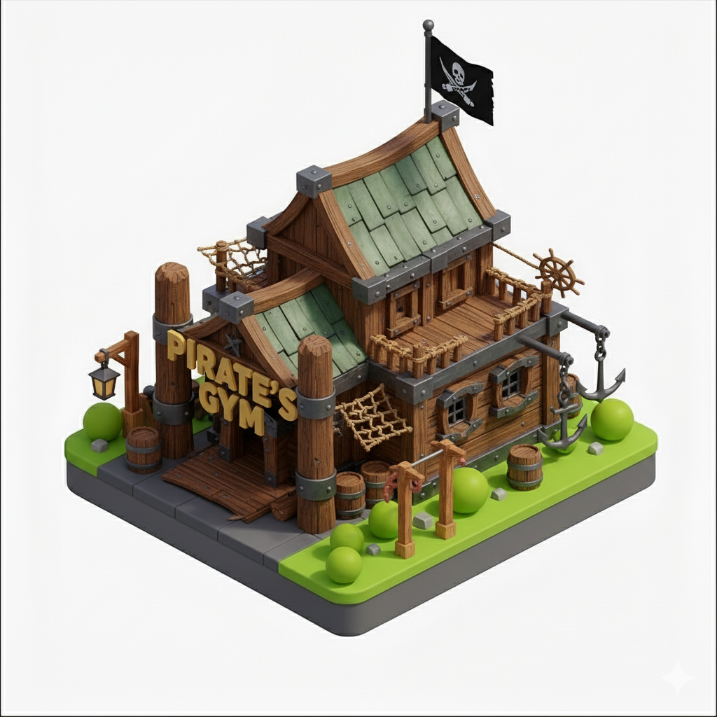 The Pirate's Gym diorama
