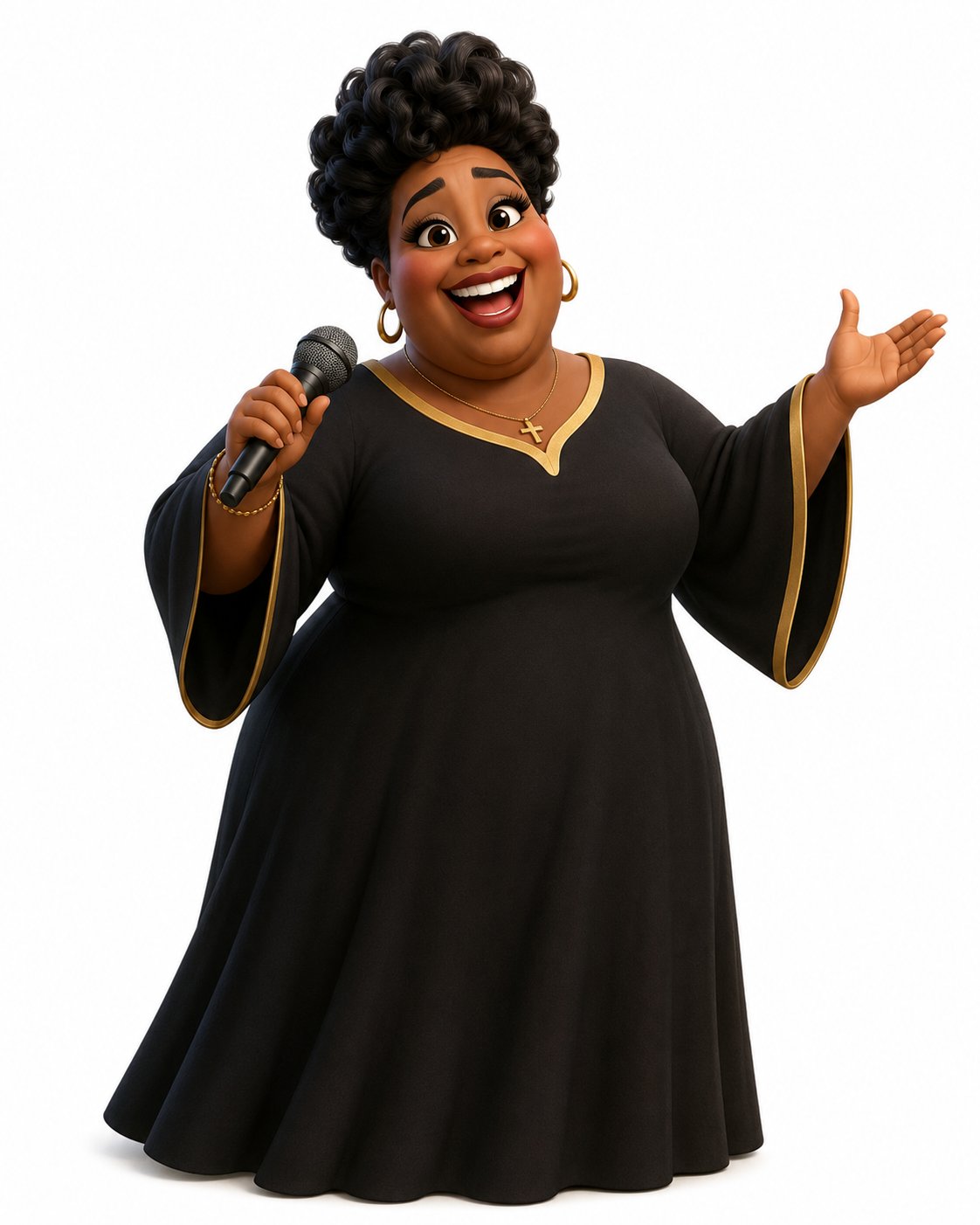 Haddie in her black robe with gold trim