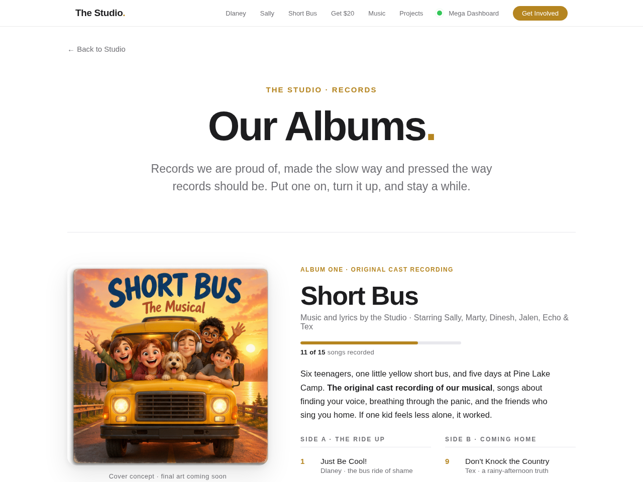 Albums page from the Website in a Box template