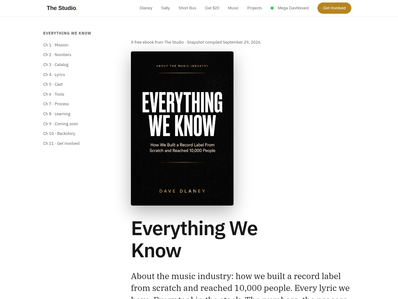 Everything page from the Website in a Box template