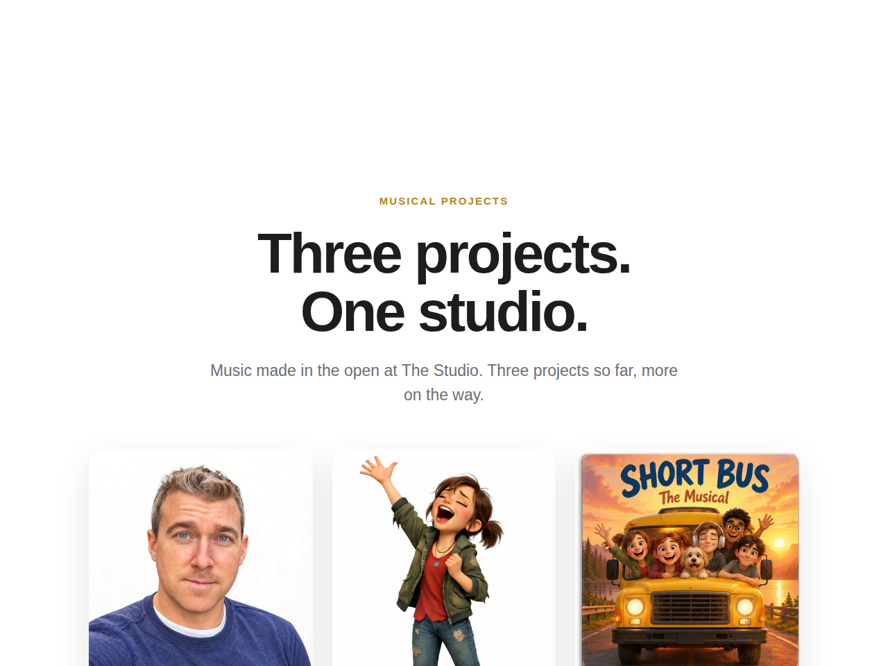 Projects section from the Website in a Box template