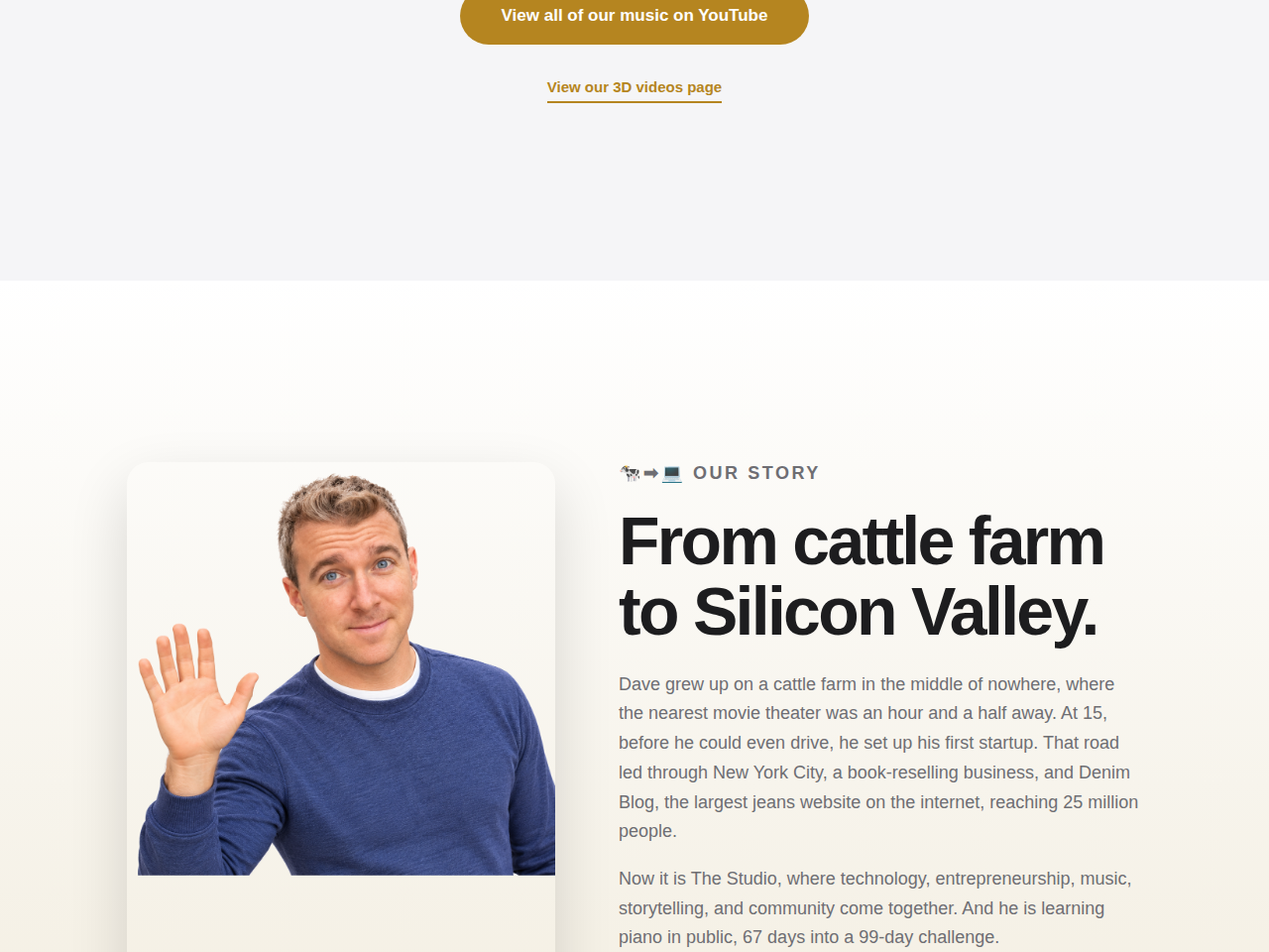 Story section from the Website in a Box template