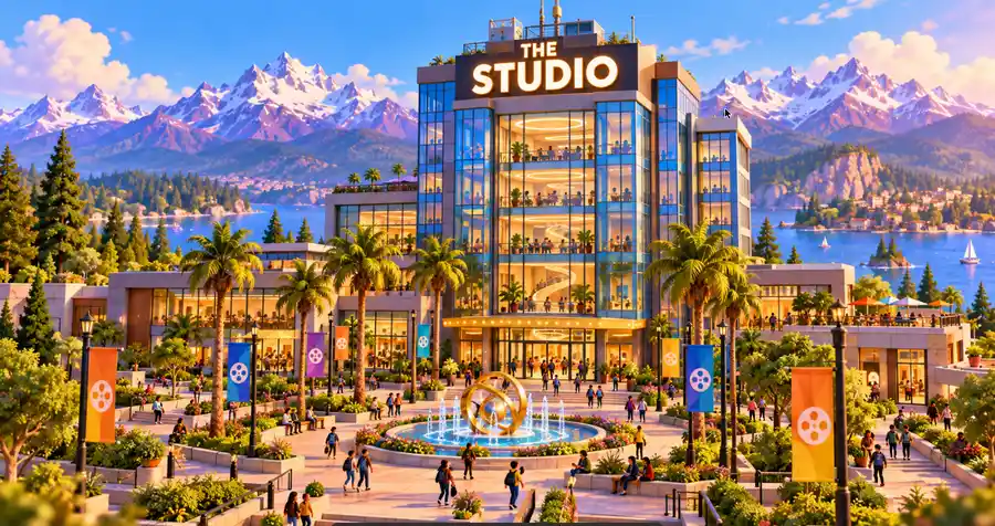 The Studio main office building, Pixar 3D style