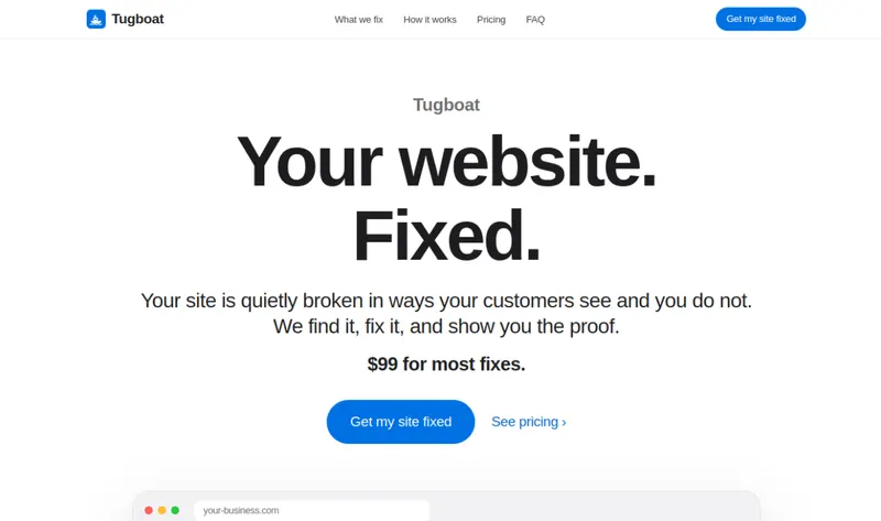 Tugboat homepage today
